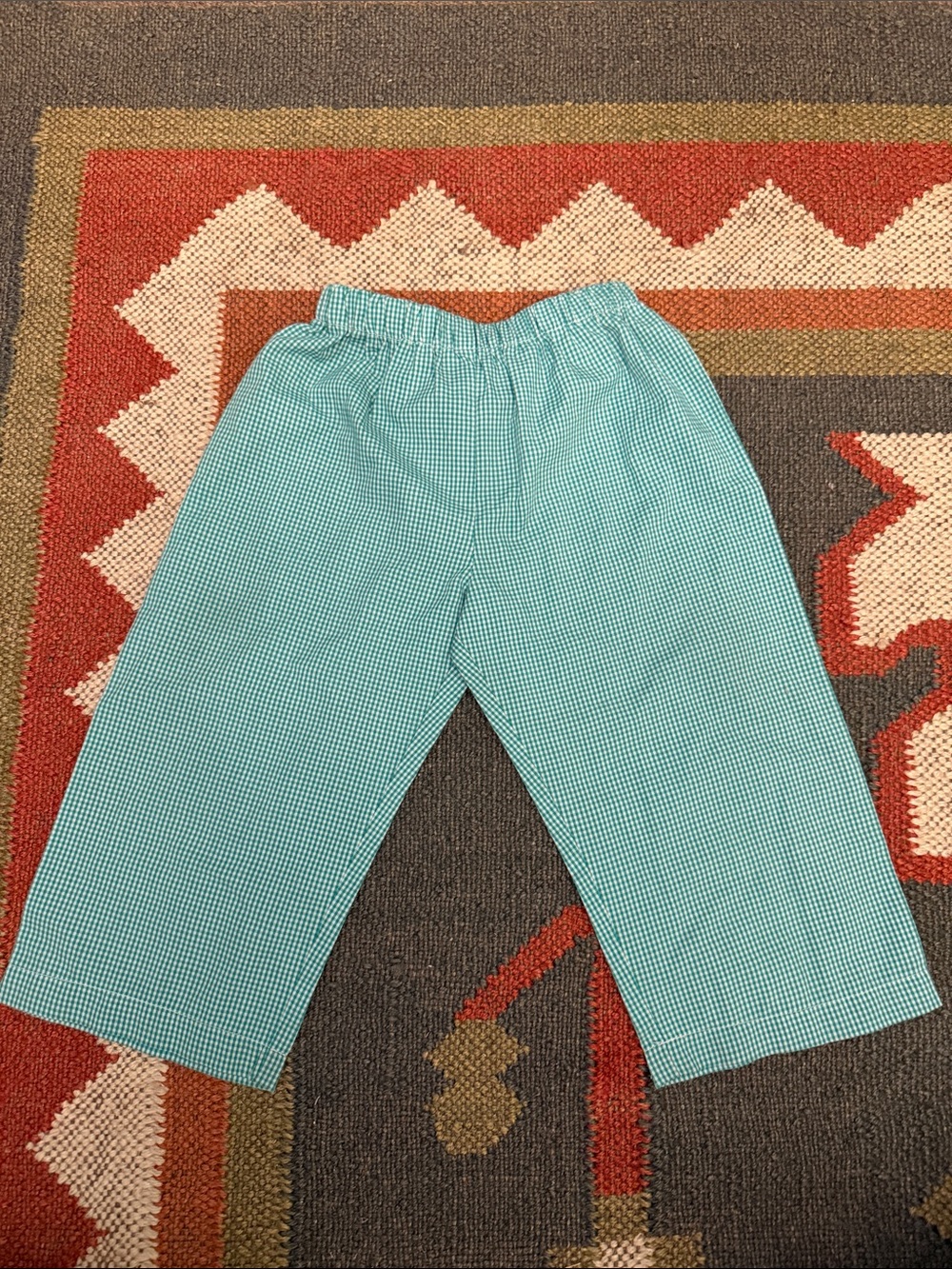 Green & White Gingham Pants